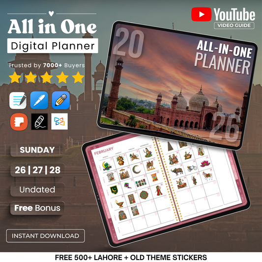 First Ever Pakistani Digital Planner - Pink Theme Edition