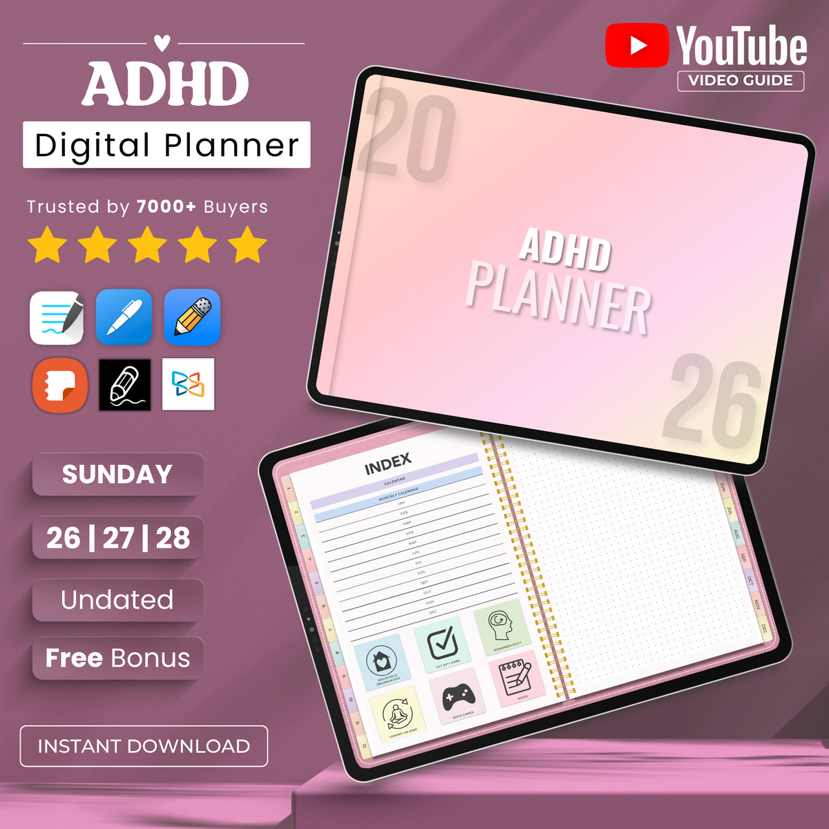 ADHD Planner | Pastel Theme Edition