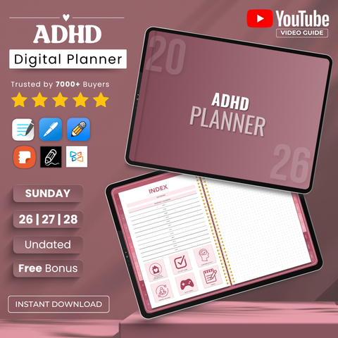 ADHD Planner | Pink Theme Addition