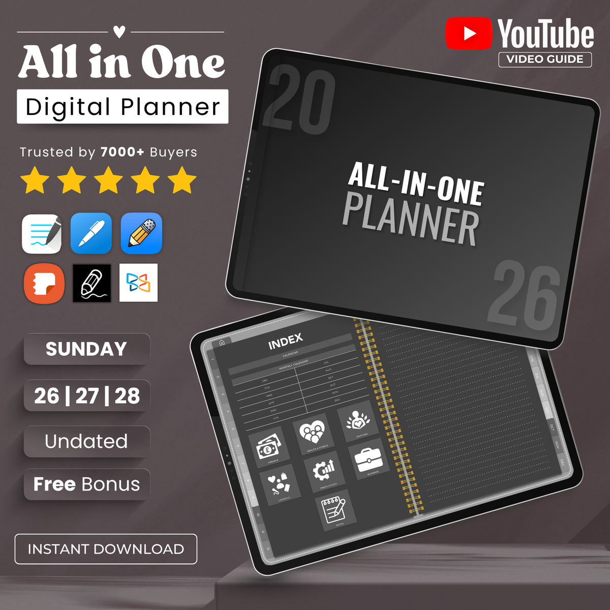 All-in-One Planner - Dark Mode Edition