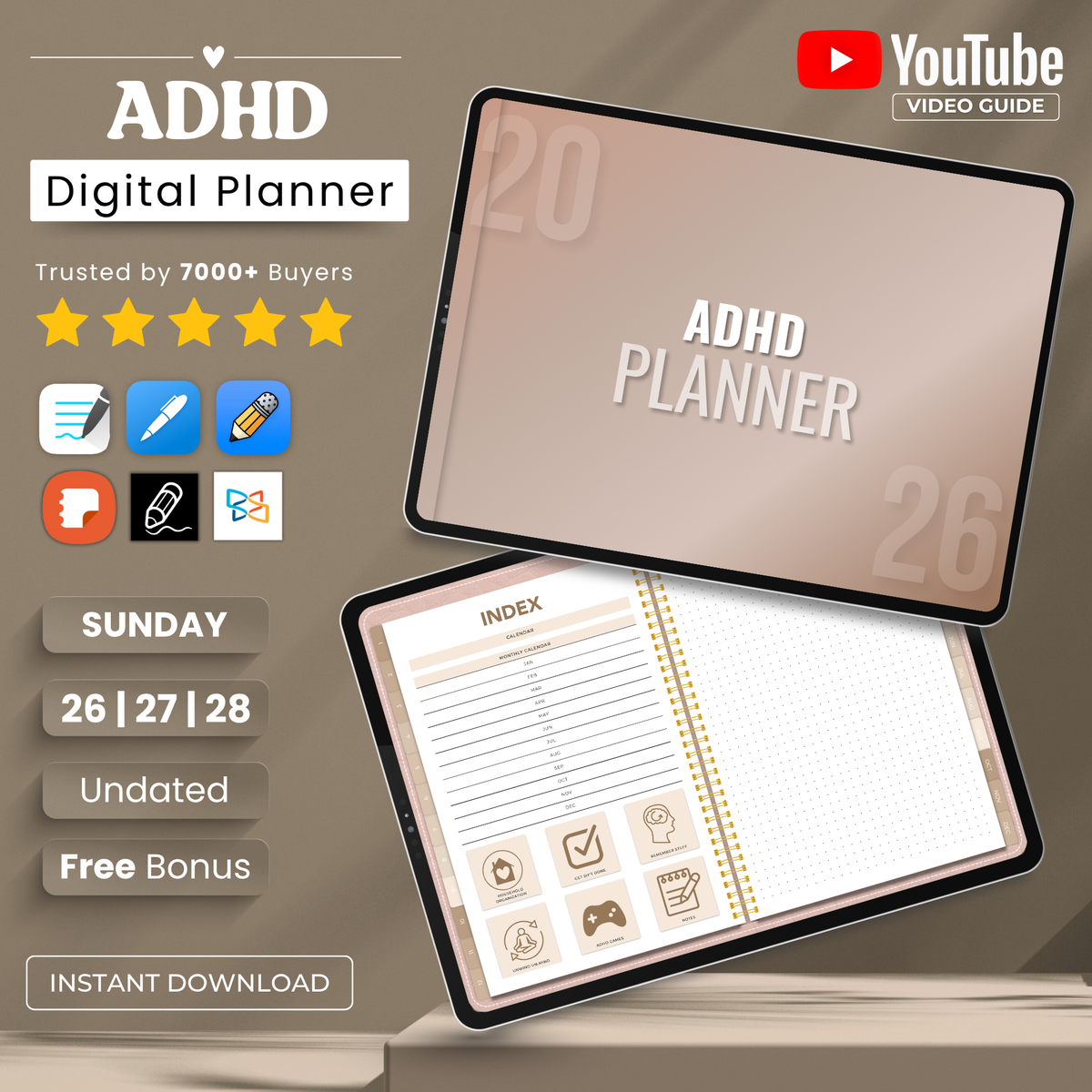 ADHD Planner | Beige Theme Edition