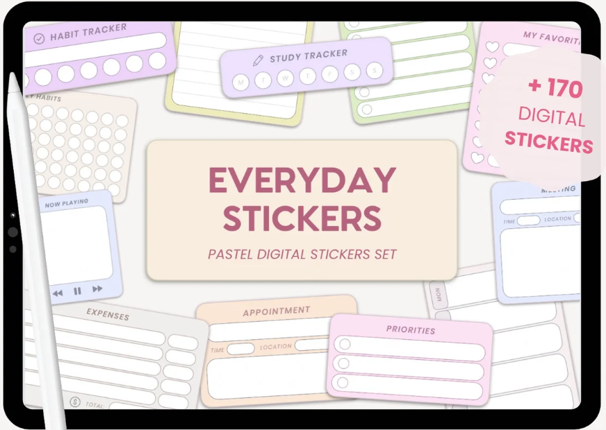 Ultimate Pastel Sticker Bundle - 500+ Adorable Digital Stickers for Planners